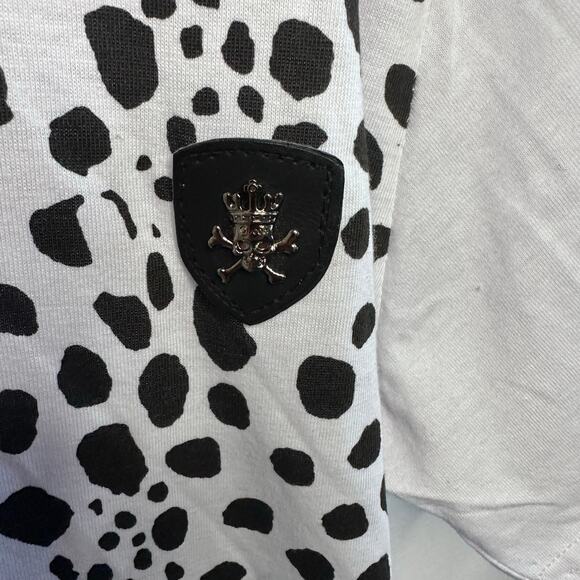 New mens toku white hooded short sleeve animal print top size large - Picture 3 of 9